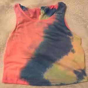 Hooded tie-dye crop top